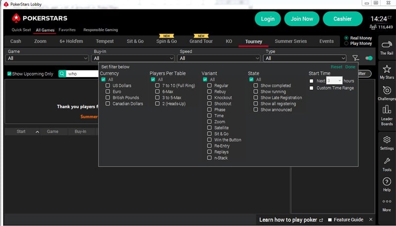 PokerStars client