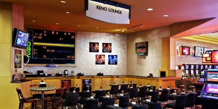 An image of a Keno lounge inside a casino