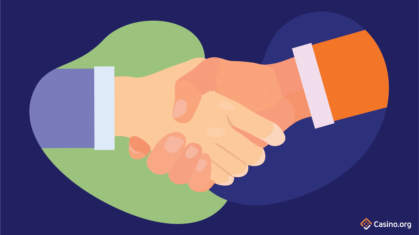 Image of two people shaking hands.