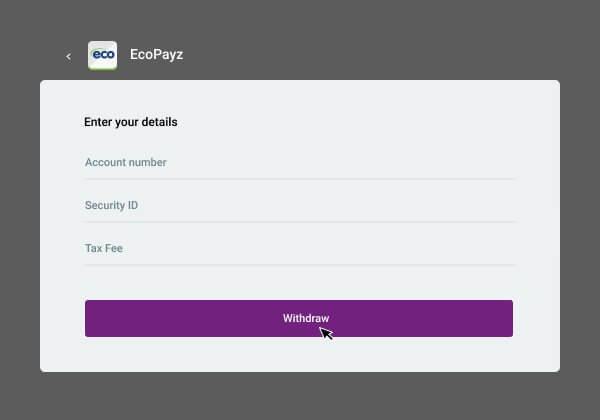 Withdrawal ecoPayz Step 3