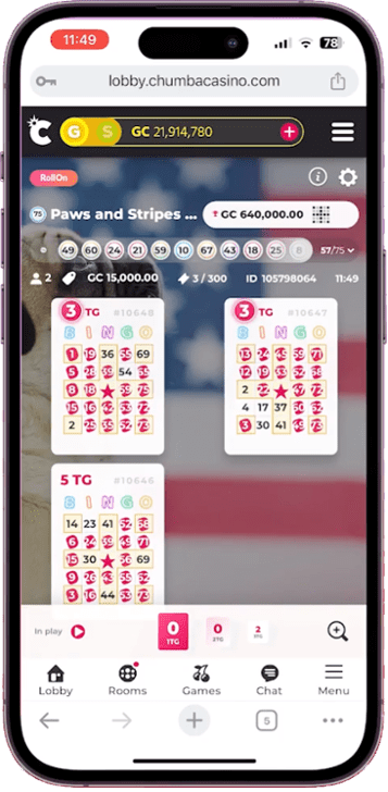 Chumba casino bingo on mobile