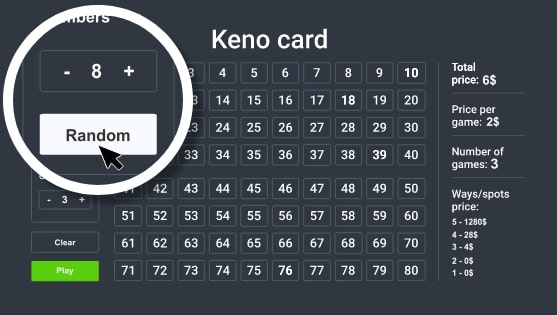 Keno card 2