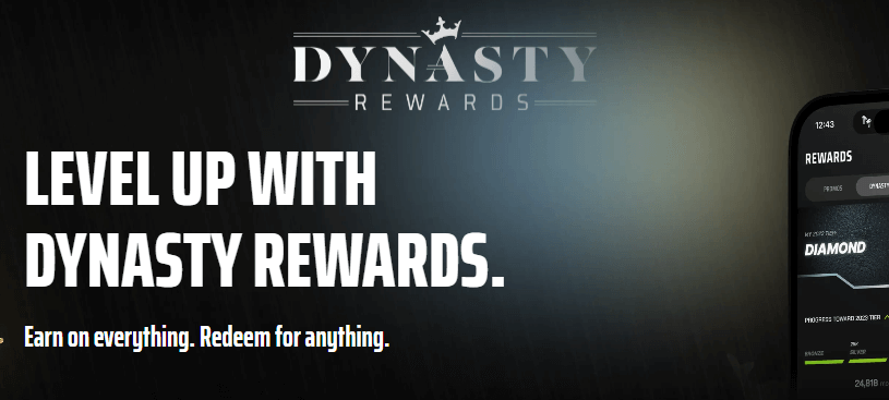 This image shows a promotional banner for DraftKings Dynasty Rewards.