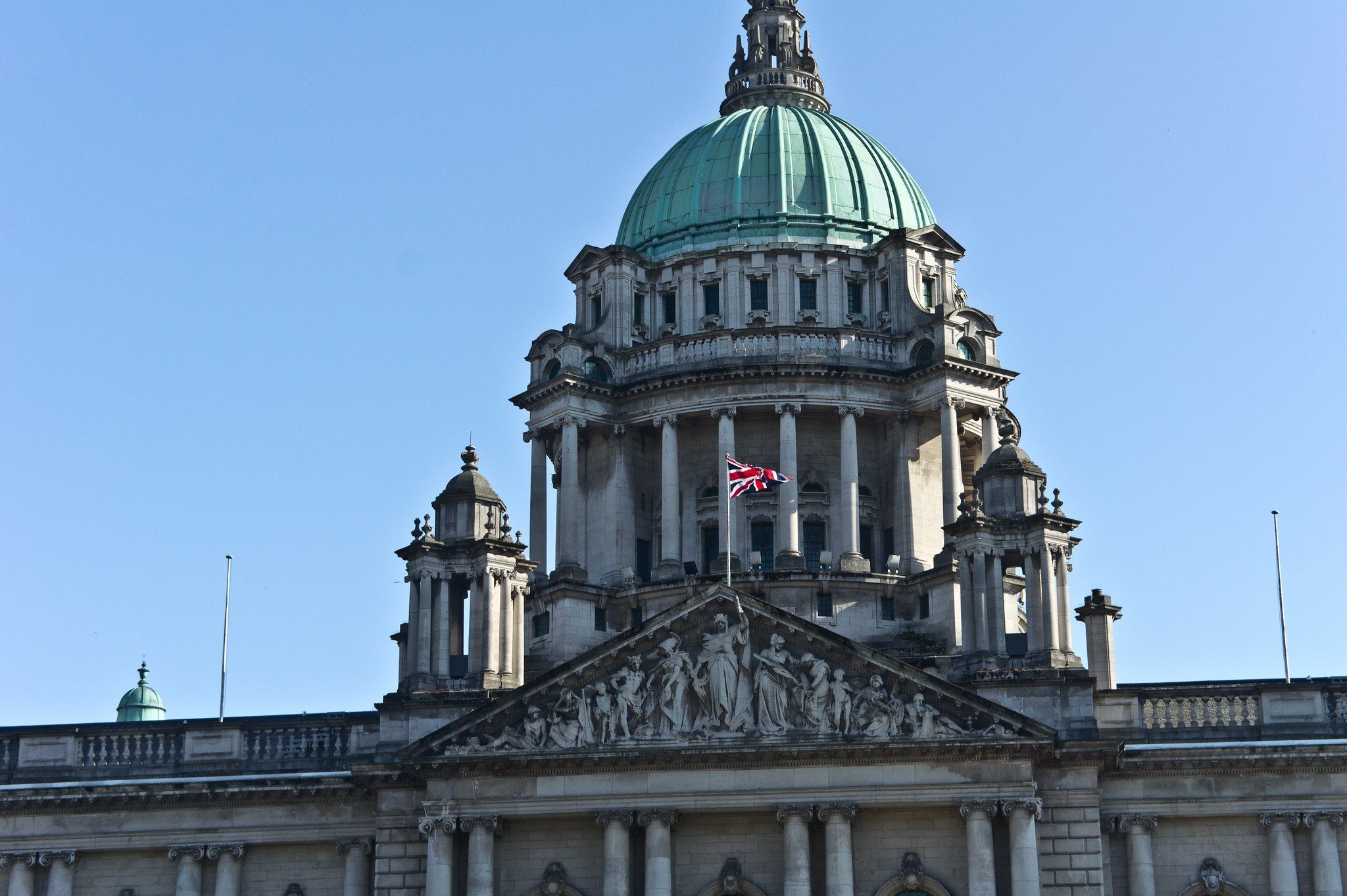 Haus, Gebäude, britische Flagge