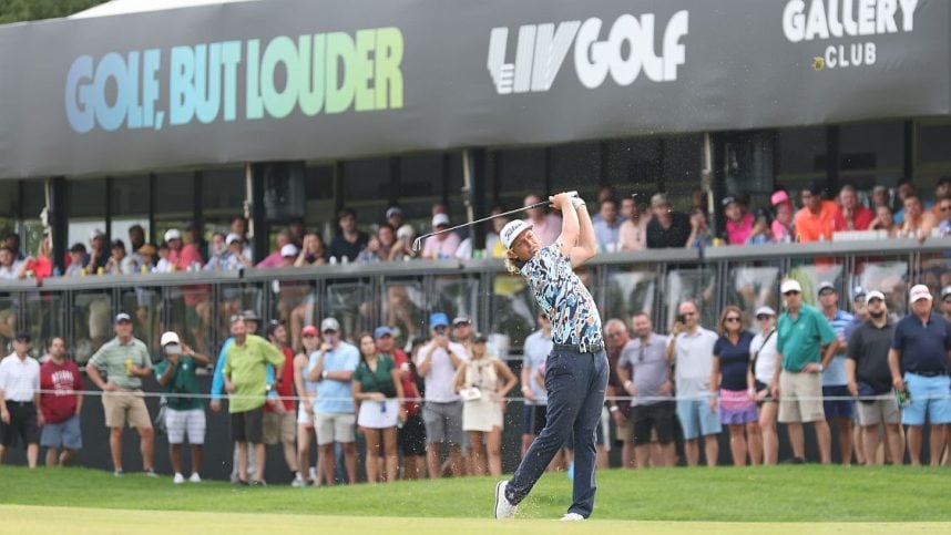 Cameron Smith takes a swing in a LIV golf tournament